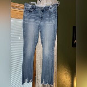 BKE Women's Curvy High Rise Straight Leg Jeans in Light Blue